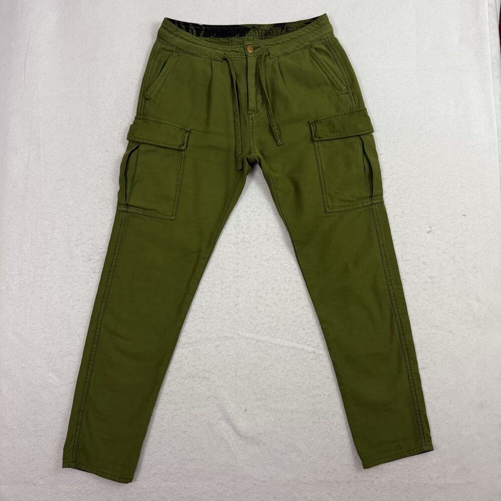 Scotch Soda Mens Cargo Pants 29x32 Maison Scotch Army Green Cotton Drawstring